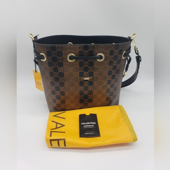 1387- VALENTINO By Mario Valentino Karl Monogram Stripes NWT - Picture 4 of 14